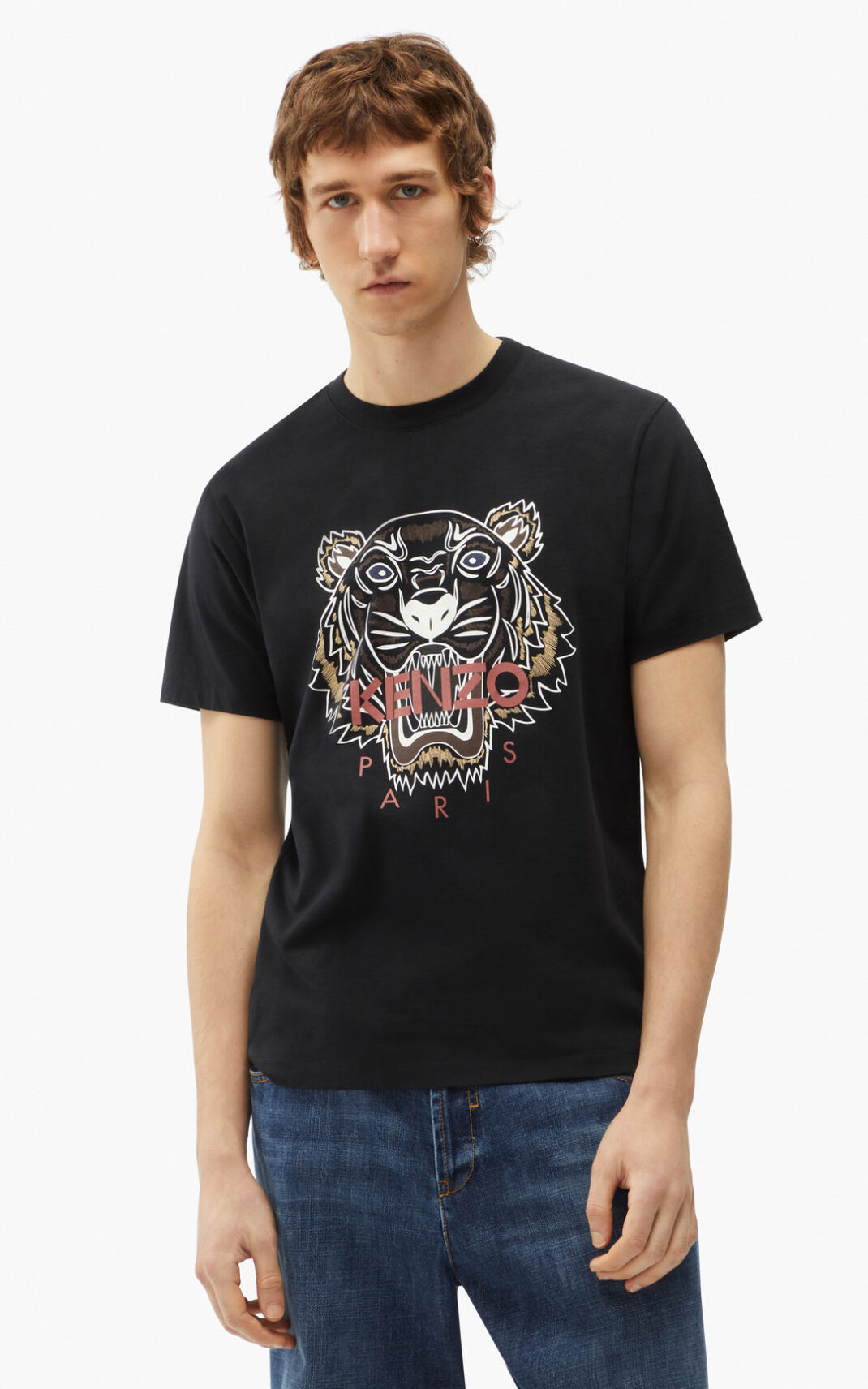 Kenzo Tiger T-shirt Heren Zwart | 81306EYLO